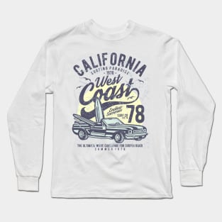 California West Coast Vintage Surf Beach Vacation 70's Long Sleeve T-Shirt